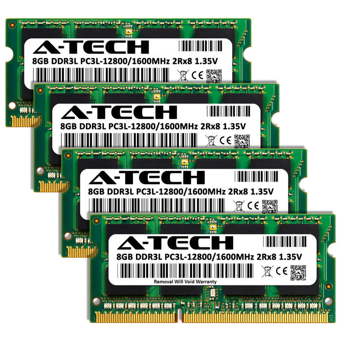 A-Tech 32GB Kit (4x8GB) DDR3 1600MHz (PC3L-12800) SODIMM Laptop Memory RAM