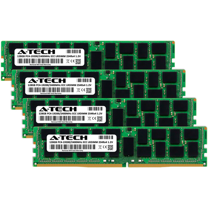 512GB Kit (4 x 128GB) 2S4Rx4 (8Rx4) DDR4-2400 PC4-19200L LRDIMM ECC Load Reduced 1.2V 288-Pin Server Memory RAM