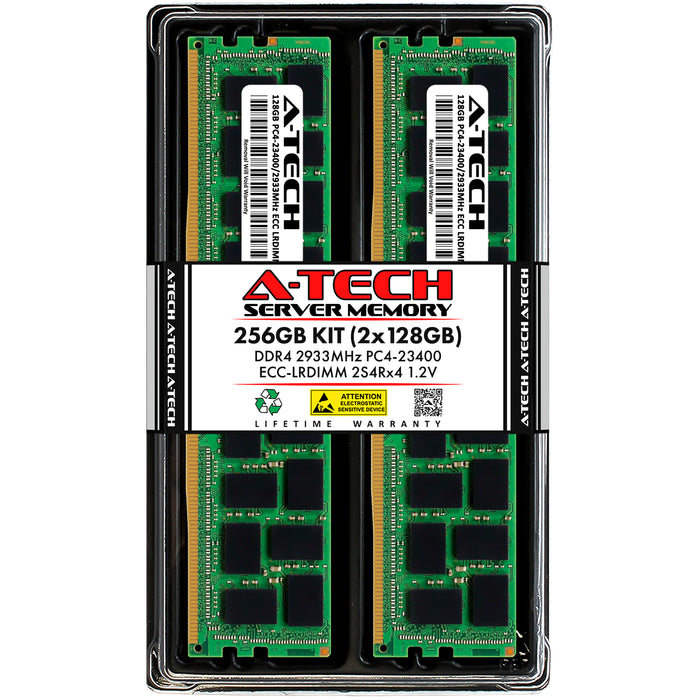 256GB Kit (2 x 128GB) 2S4Rx4 (8Rx4) DDR4-2933 PC4-23400L LRDIMM ECC Load Reduced 1.2V 288-Pin Server Memory RAM