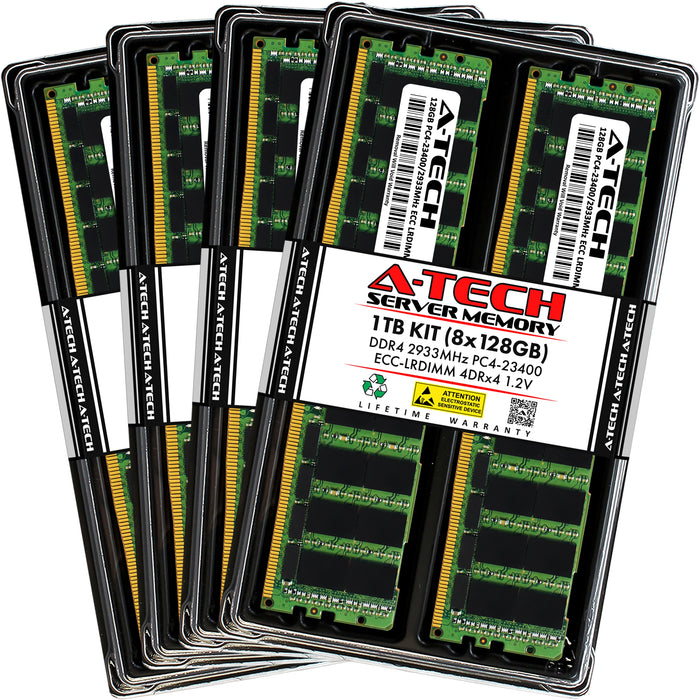 Supermicro SuperServer 440P-TNRT Memory RAM | 1TB Kit (8x128GB) 4Drx4 DDR4 2933MHz (PC4-23400) LRDIMM
