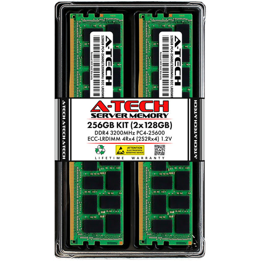 A-Tech 256GB (2x128GB) 2S2Rx4 PC4-25600 DDR4 3200MHz ECC LRDIMM Load Reduced DIMM 3DS Quad Rank Server RAM Memory Upgrade Kit