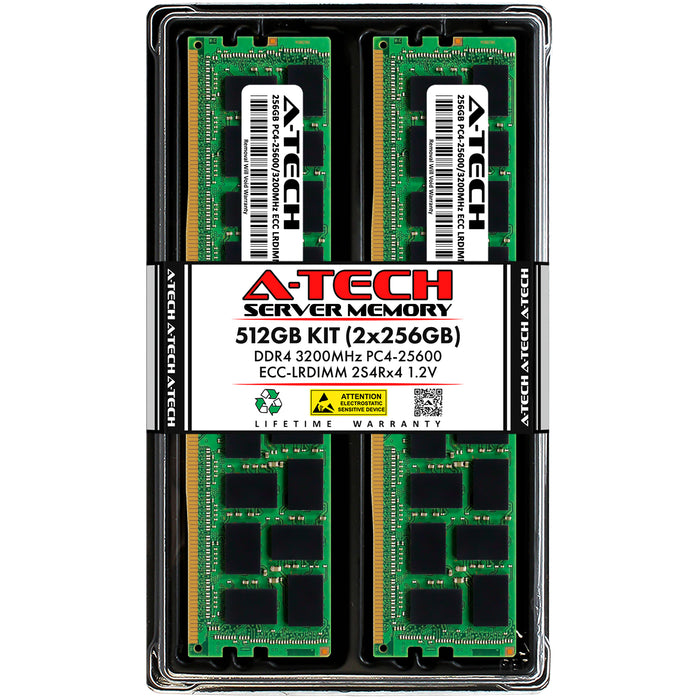 512GB Kit (2 x 256GB) 2S4Rx4 (8Rx4) DDR4-3200 PC4-25600L LRDIMM ECC Load Reduced 1.2V 288-Pin Server Memory RAM