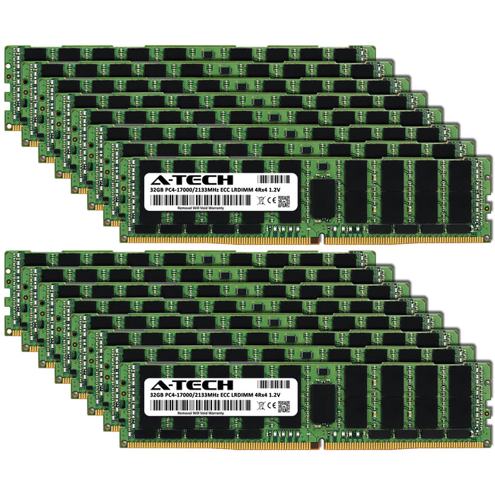 512GB Kit (16 x 32GB) 4Rx4 DDR4-2133 PC4-17000L LRDIMM ECC Load Reduced 1.2V 288-Pin Server Memory RAM