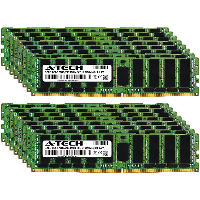 512GB Kit (16 x 32GB) 4Rx4 DDR4-2133 PC4-17000L LRDIMM ECC Load Reduced 1.2V 288-Pin Server Memory RAM