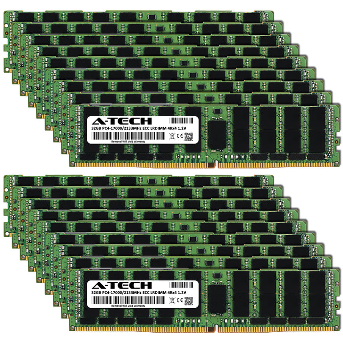576GB Kit (18 x 32GB) 4Rx4 DDR4-2133 PC4-17000L LRDIMM ECC Load Reduced 1.2V 288-Pin Server Memory RAM