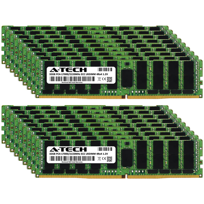 576GB Kit (18 x 32GB) 4Rx4 DDR4-2133 PC4-17000L LRDIMM ECC Load Reduced 1.2V 288-Pin Server Memory RAM
