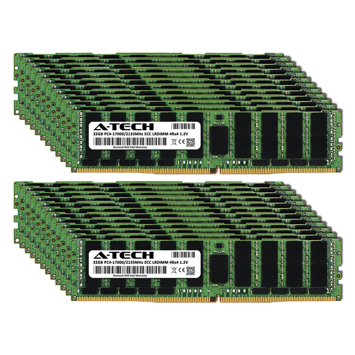 768GB Kit (24 x 32GB) 4Rx4 DDR4-2133 PC4-17000L LRDIMM ECC Load Reduced 1.2V 288-Pin Server Memory RAM