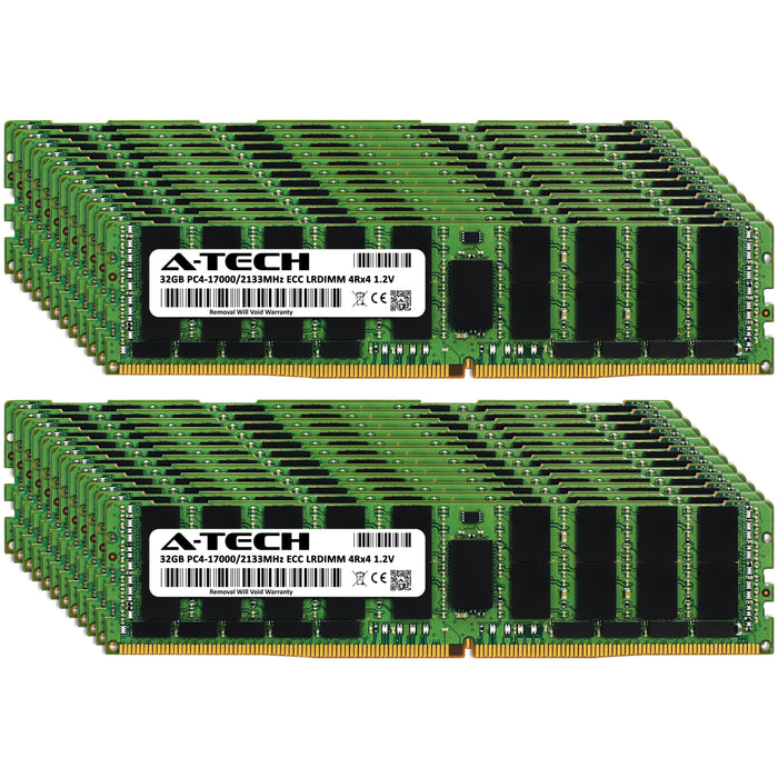 768GB Kit (24 x 32GB) 4Rx4 DDR4-2133 PC4-17000L LRDIMM ECC Load Reduced 1.2V 288-Pin Server Memory RAM