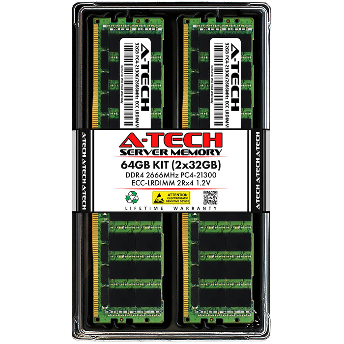 Supermicro SuperServer 820GH-TNR2 Memory RAM | 64GB Kit (2x32GB) 2Rx4 DDR4 2666MHz (PC4-21300) LRDIMM