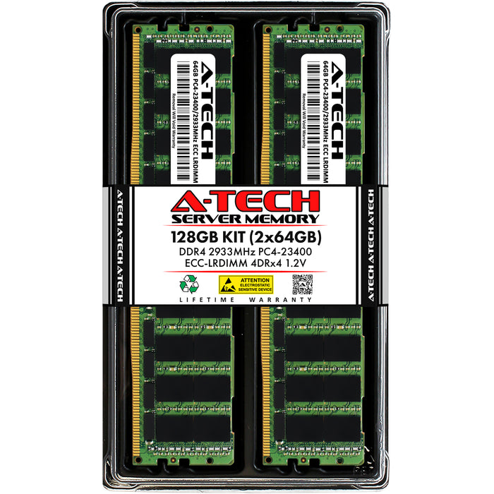 128GB Kit (2 x 64GB) 4Rx4 DDR4-2933 PC4-23400L LRDIMM ECC Load Reduced 1.2V 288-Pin Server Memory RAM