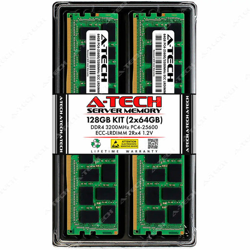 Supermicro SUPER B11SPE-CPU-TF Memory RAM | 128GB Kit (2x64GB) 2Rx4 DDR4 3200MHz (PC4-25600) LRDIMM