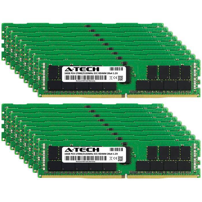 288GB Kit (18 x 16GB) 2Rx4 DDR4-2133 PC4-17000R RDIMM ECC Registered 1.2V 288-Pin Server Memory RAM