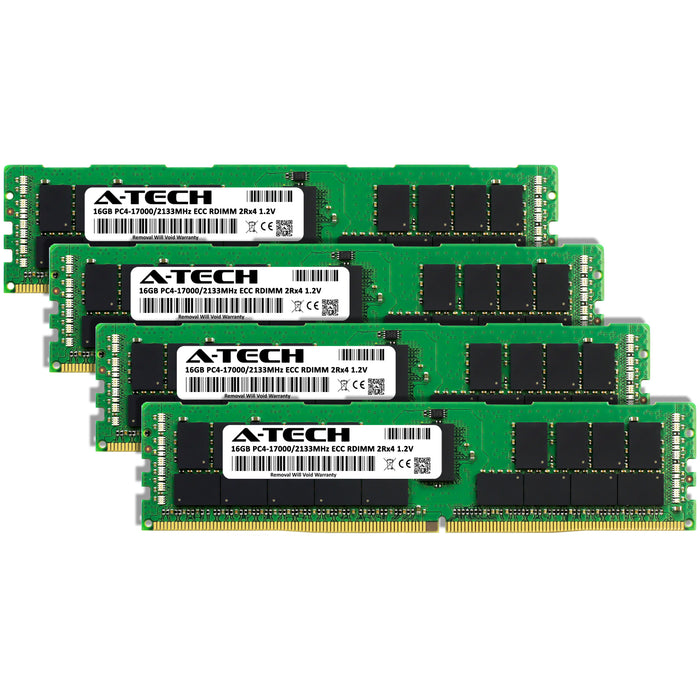 64GB Kit (4 x 16GB) 2Rx4 DDR4-2133 PC4-17000R RDIMM ECC Registered 1.2V 288-Pin Server Memory RAM