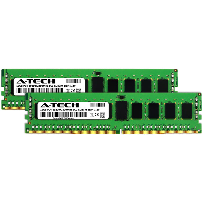 32GB Kit (2 x 16GB) 1Rx4 DDR4-2400 PC4-19200R RDIMM ECC Registered 1.2V 288-Pin Server Memory RAM