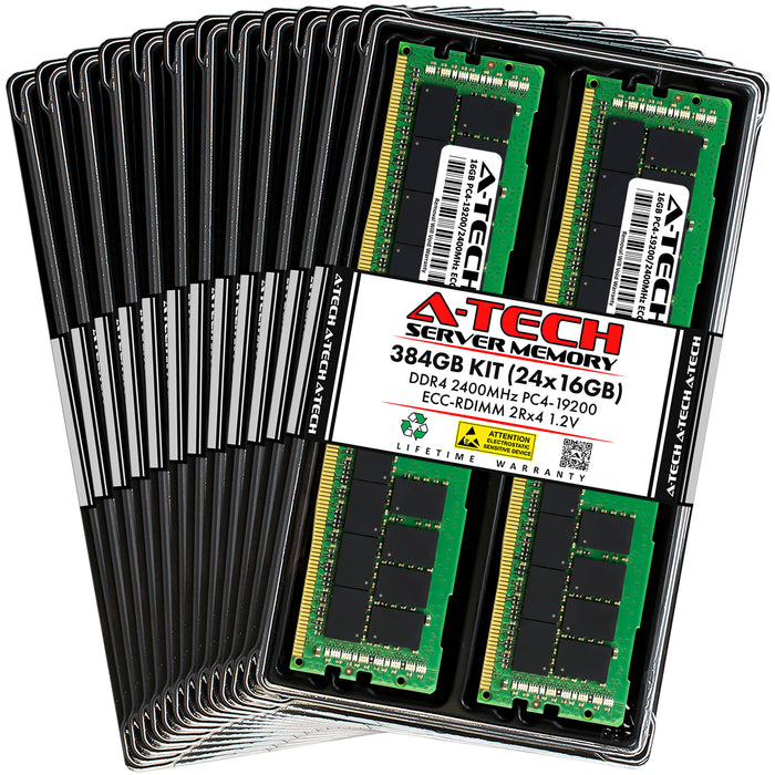 384GB Kit (24 x 16GB) 2Rx4 DDR4-2400 PC4-19200R RDIMM ECC Registered 1.2V 288-Pin Server Memory RAM
