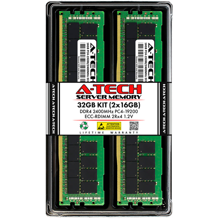 32GB Kit (2 x 16GB) 2Rx4 DDR4-2400 PC4-19200R RDIMM ECC Registered 1.2V 288-Pin Server Memory RAM