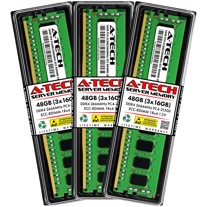 Supermicro SuperServer 1029U-TN12RV-NEBS-DC Memory RAM | 48GB Kit (3x16GB) 1Rx4 DDR4 2666MHz (PC4-21300) RDIMM
