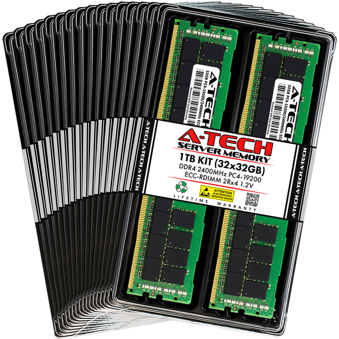 1TB Kit (32 x 32GB) 2Rx4 DDR4-2400 PC4-19200R RDIMM ECC Registered 1.2V 288-Pin Server Memory RAM