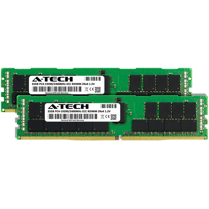 64GB Kit (2 x 32GB) 2Rx4 DDR4-2400 PC4-19200R RDIMM ECC Registered 1.2V 288-Pin Server Memory RAM