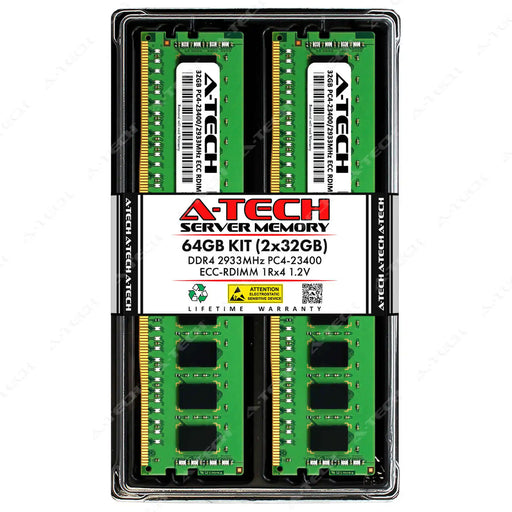Supermicro SuperServer 220TP-HC8TR Memory RAM | 64GB Kit (2x32GB) 1Rx4 DDR4 2933MHz (PC4-23400) RDIMM