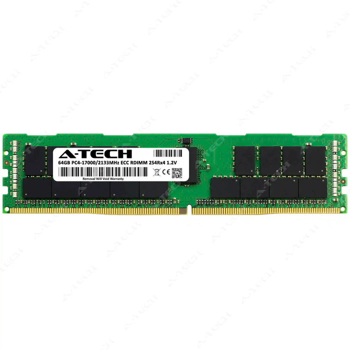 A-Tech 64GB (1x64GB) 2S4Rx4 PC4-17000 DDR4 2133MHz ECC RDIMM Registered DIMM 3DS Octal Rank Server RAM Memory Upgrade Module
