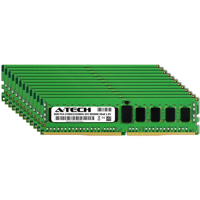 96GB Kit (12 x 8GB) 2Rx8 DDR4-2133 PC4-17000R RDIMM ECC Registered 1.2V 288-Pin Server Memory RAM