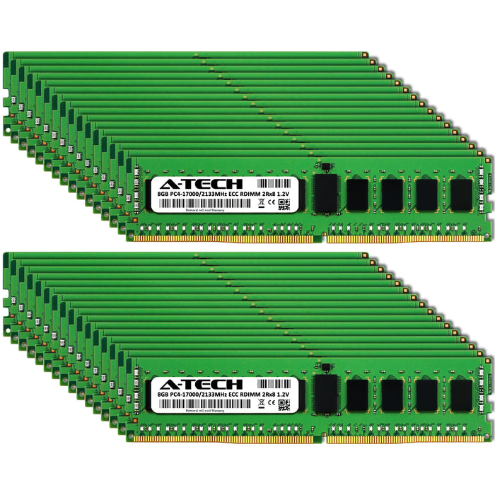 256GB Kit (32 x 8GB) 2Rx8 DDR4-2133 PC4-17000R RDIMM ECC Registered 1.2V 288-Pin Server Memory RAM