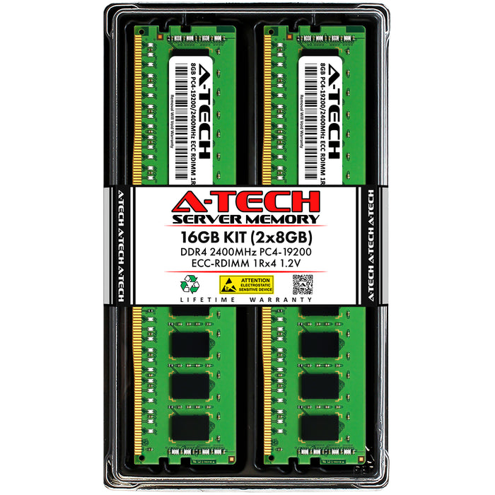 16GB Kit (2 x 8GB) 1Rx4 DDR4-2400 PC4-19200R RDIMM ECC Registered 1.2V 288-Pin Server Memory RAM