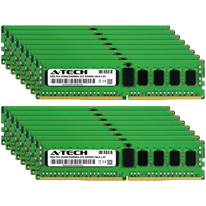 128GB Kit (16 x 8GB) 1Rx4 DDR4-2400 PC4-19200R RDIMM ECC Registered 1.2V 288-Pin Server Memory RAM