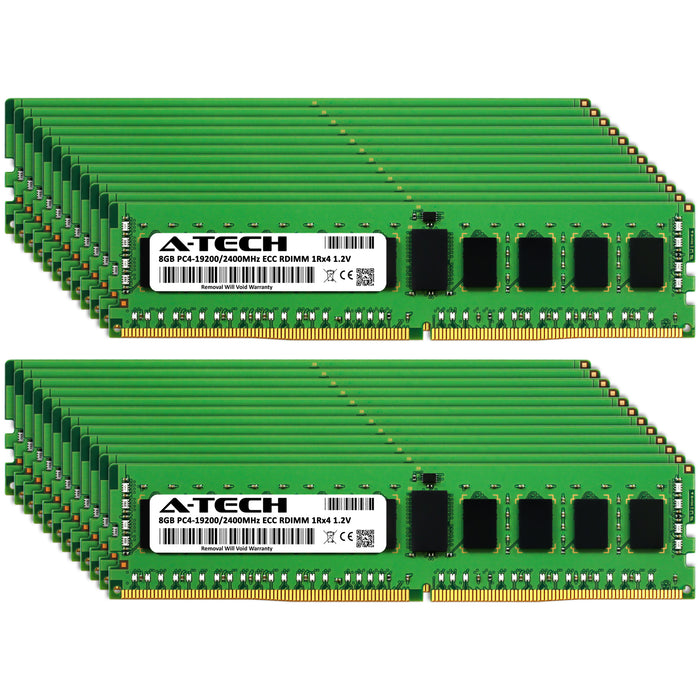 192GB Kit (24 x 8GB) 1Rx4 DDR4-2400 PC4-19200R RDIMM ECC Registered 1.2V 288-Pin Server Memory RAM