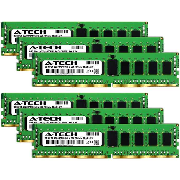 48GB Kit (6 x 8GB) 1Rx4 DDR4-2400 PC4-19200R RDIMM ECC Registered 1.2V 288-Pin Server Memory RAM
