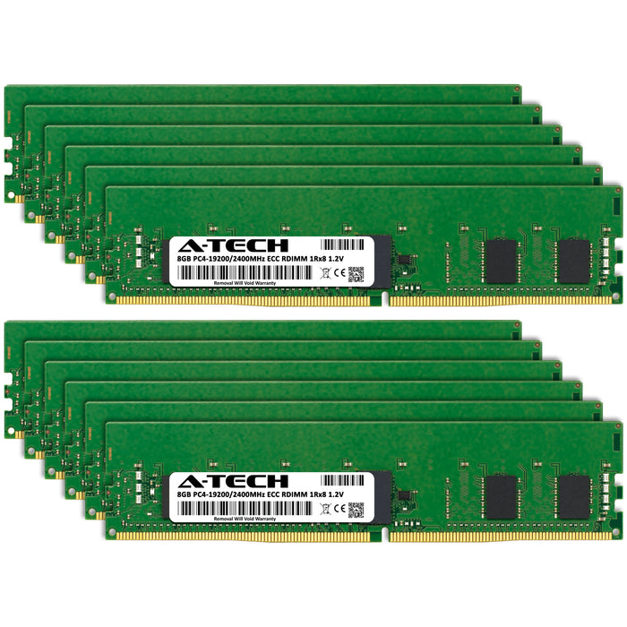 96GB Kit (12 x 8GB) 1Rx8 DDR4-2400 PC4-19200R RDIMM ECC Registered 1.2V 288-Pin Server Memory RAM