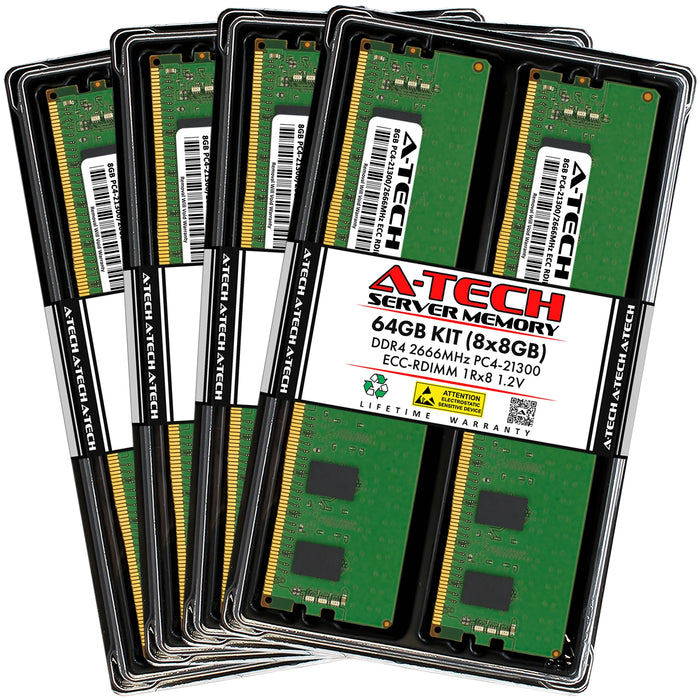 Supermicro SuperServer 120TP-DC8TR Memory RAM | 64GB Kit (8x8GB) 1Rx8 DDR4 2666MHz (PC4-21300) RDIMM