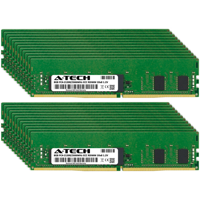 192GB Kit (24 x 8GB) 1Rx8 DDR4-2666 PC4-21300R RDIMM ECC Registered 1.2V 288-Pin Server Memory RAM
