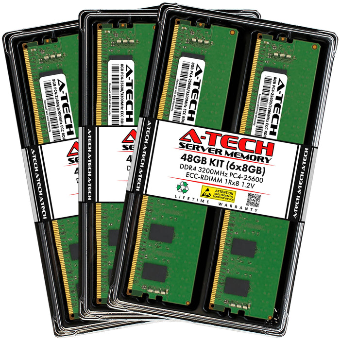 QNAP TS-h1090FU-7302P-128G Memory RAM | 48GB Kit (6x8GB) 1Rx8 DDR4 3200MHz (PC4-25600) RDIMM