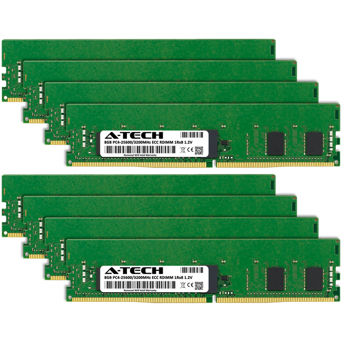 64GB Kit (8 x 8GB) 1Rx8 DDR4-3200 PC4-25600R RDIMM ECC Registered 1.2V 288-Pin Server Memory RAM