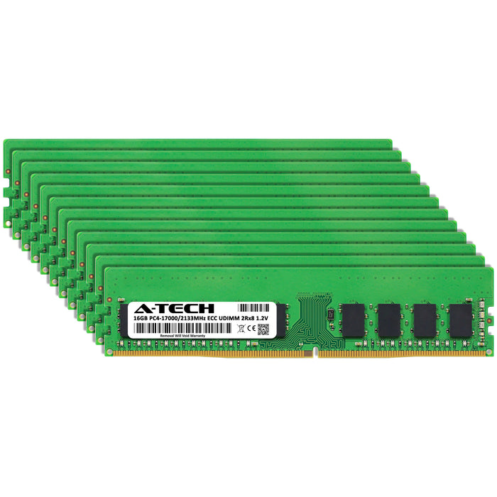 192GB Kit (12 x 16GB) 2Rx8 DDR4-2133 PC4-17000E UDIMM ECC Unbuffered 1.2V 288-Pin Server Memory RAM