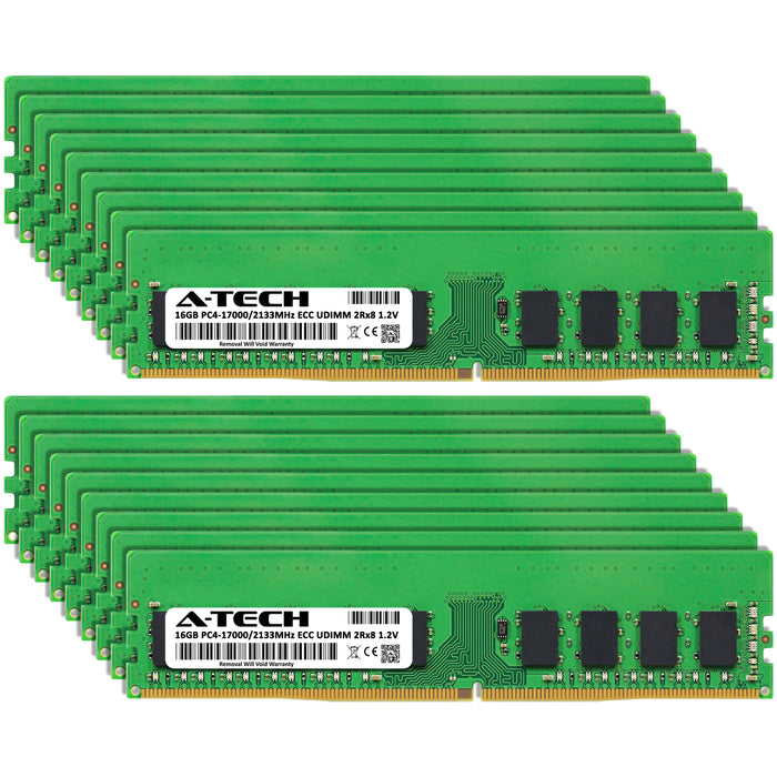 288GB Kit (18 x 16GB) 2Rx8 DDR4-2133 PC4-17000E UDIMM ECC Unbuffered 1.2V 288-Pin Server Memory RAM