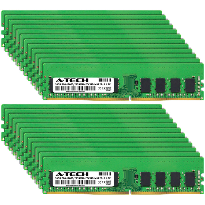 384GB Kit (24 x 16GB) 2Rx8 DDR4-2133 PC4-17000E UDIMM ECC Unbuffered 1.2V 288-Pin Server Memory RAM