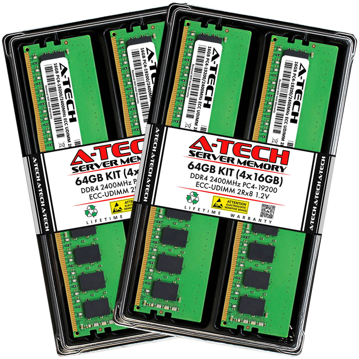 Supermicro SuperServer 5019C-WR Memory RAM | 64GB Kit (4x16GB) 2Rx8 DDR4 2400MHz (PC4-19200) ECC UDIMM
