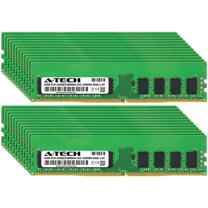 384GB Kit (24 x 16GB) 2Rx8 DDR4-2400 PC4-19200E UDIMM ECC Unbuffered 1.2V 288-Pin Server Memory RAM