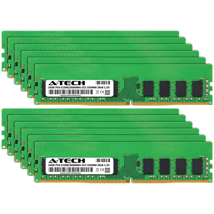 192GB Kit (12 x 16GB) 2Rx8 DDR4-2666 PC4-21300E UDIMM ECC Unbuffered 1.2V 288-Pin Server Memory RAM