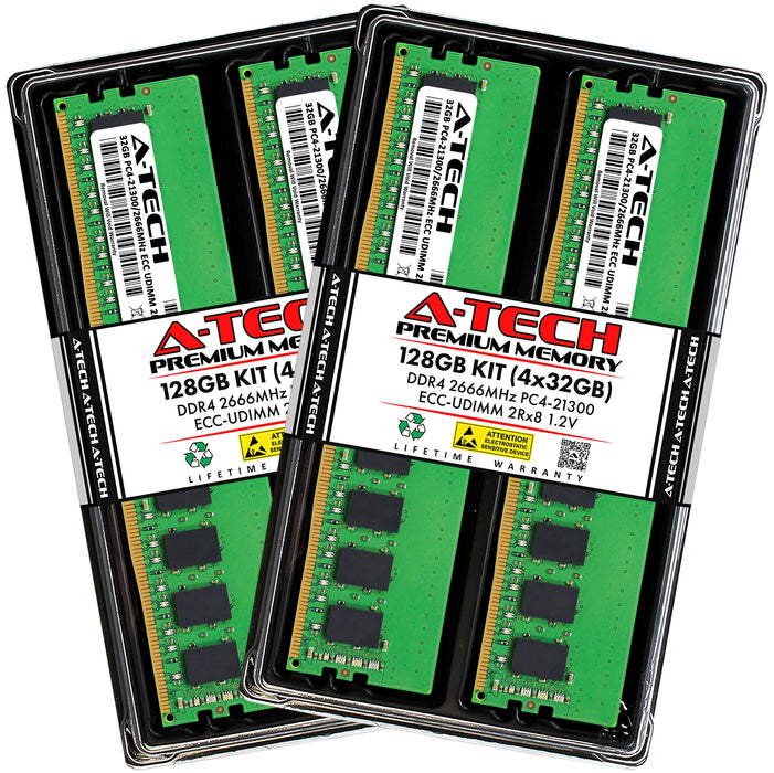 QNAP TS-h1683XU-RP-E2136-128G Memory RAM | 128GB Kit (4x32GB) 2Rx8 DDR4 2666MHz (PC4-21300) ECC UDIMM