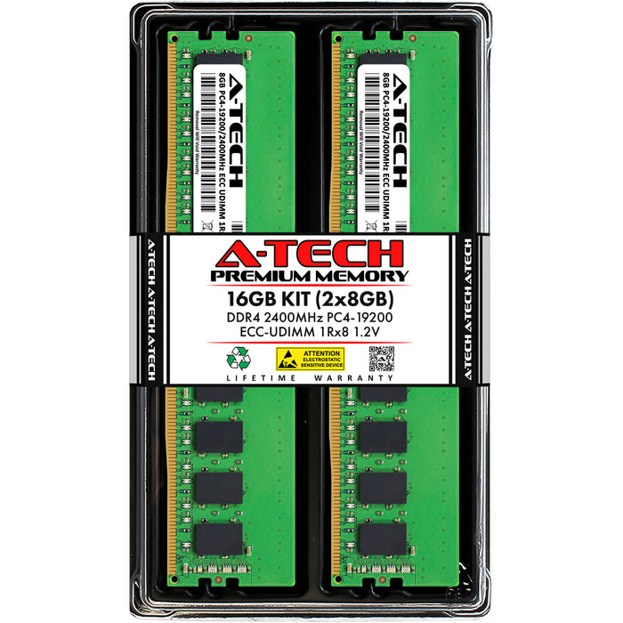 16GB Kit (2 x 8GB) 1Rx8 DDR4-2400 PC4-19200E UDIMM ECC Unbuffered 1.2V 288-Pin Server Memory RAM