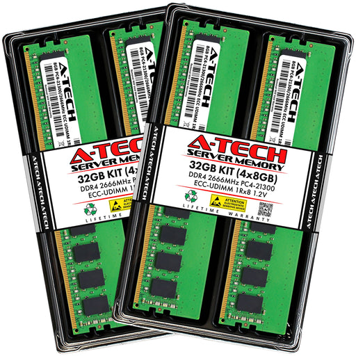 Dell Precision T3620 Memory RAM | 32GB Kit (4x8GB) 1Rx8 DDR4 2666MHz (PC4-21300) ECC UDIMM