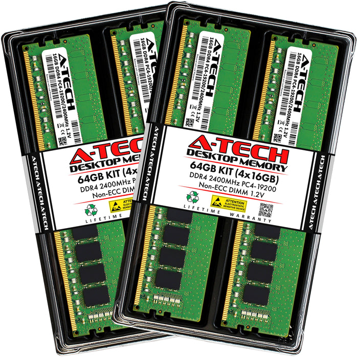 Supermicro MBD-B2SC1-CPU Memory RAM | 64GB Kit (4x16GB)  DDR4 2400MHz (PC4-19200) Non-ECC DIMM