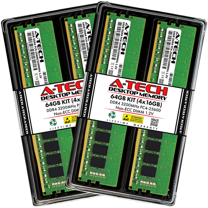 ASUS ROG Strix X570-F Gaming Memory RAM | 64GB Kit (4x16GB)  DDR4 3200MHz (PC4-25600) Non-ECC DIMM