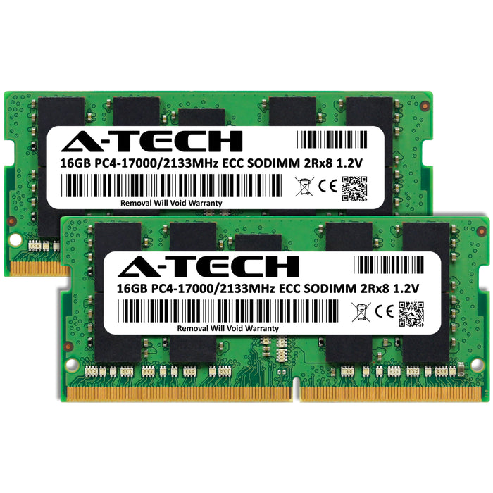 32GB Kit (2 x 16GB) 2Rx8 DDR4-2133 PC4-17000E ECC Unbuffered SODIMM 1.2V 260-Pin Server Memory RAM
