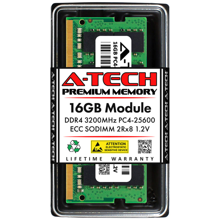16GB 2Rx8 DDR4-3200 PC4-25600E ECC Unbuffered SODIMM 1.2V 260-Pin Server Memory RAM