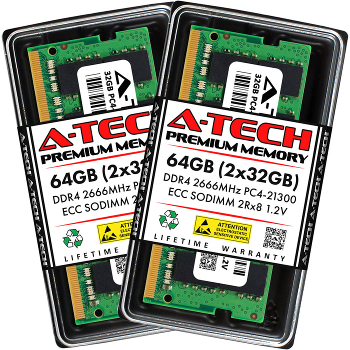 QNAP TS-673A-8G Memory RAM | 64GB Kit (2x32GB) 2Rx8 DDR4 2666MHz (PC4-21300) ECC SODIMM
